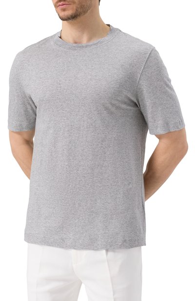 Футболка изо льна и хлопка BRUNELLO CUCINELLI, арт. MW8351308, фото 3