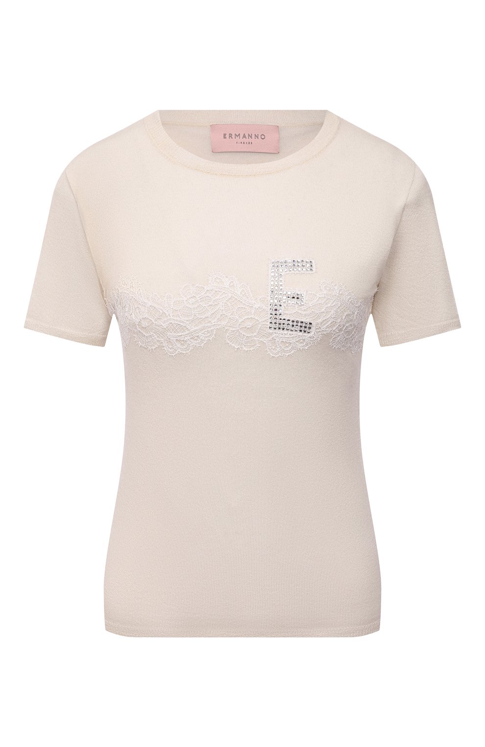Кашемировый топ ERMANNO FIRENZE кремового цвета по цене 59700 руб., арт. D39ET MG51MWS, фото 1 Кашемировый топ ERMANNO FIRENZE, арт. D39ET MG51MWS, фото 1