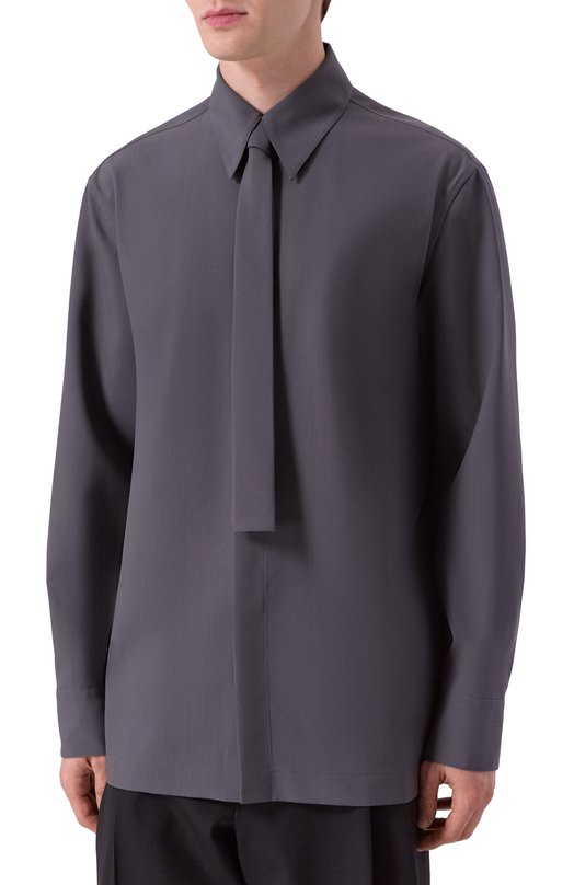 Шерстяная рубашка Jil Sander J22DL0321-J40249 Серый  J22DL0321-J40249 Фото 3