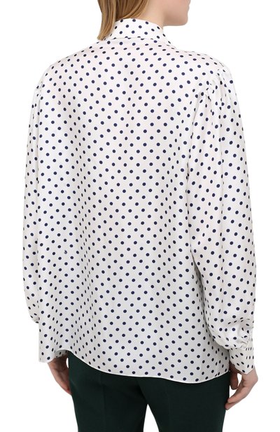 Шелковая блузка LANVIN черно-белого цвета по цене 134000 руб., арт. RW-T0601I-4839-P21, фото 4 Шелковая блузка LANVIN, арт. RW-T0601I-4839-P21, фото 4