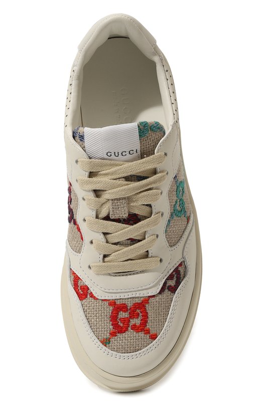 Кожаные кеды GG Gucci 670408/AABBW Белый  670408/AABBW Фото 4