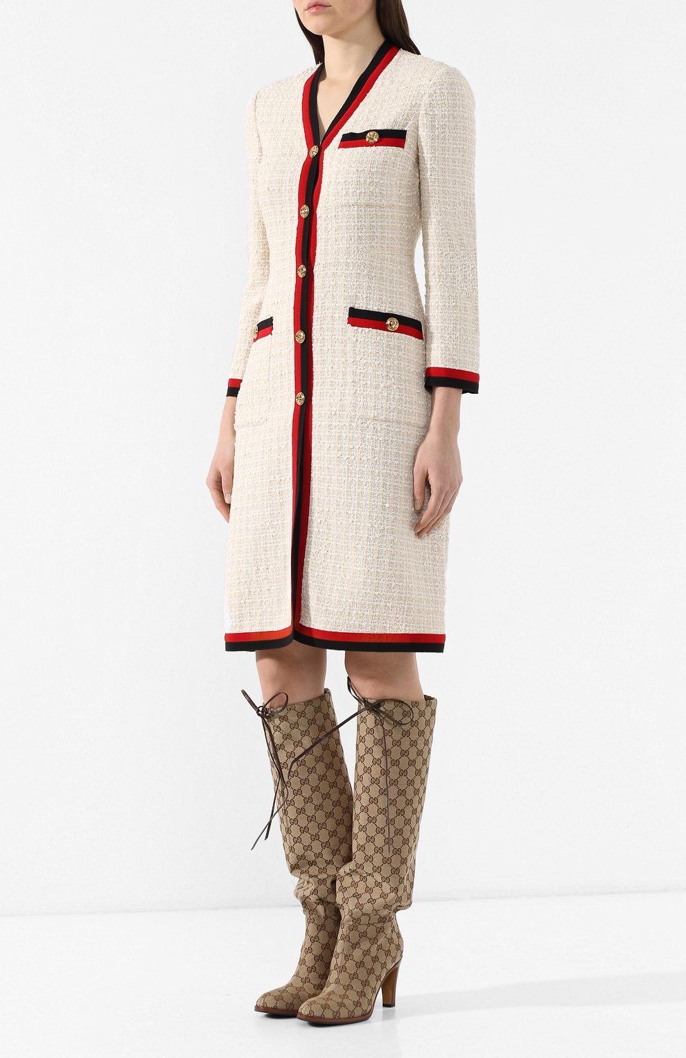 Хлопковое платье GUCCI кремового цвета по цене 207000 руб., арт. 551562/ZAAK2, фото 3 Хлопковое платье GUCCI, арт. 551562/ZAAK2, фото 3