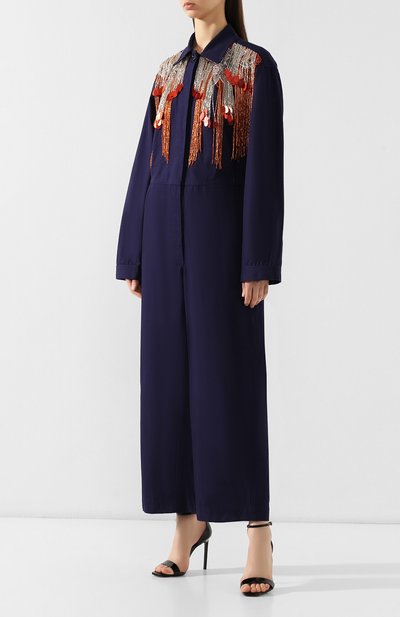 Хлопковый комбинезон DRIES VAN NOTEN синего цвета по цене 130000 руб., арт. 191-10925-7293, фото 3 Хлопковый комбинезон DRIES VAN NOTEN, арт. 191-10925-7293, фото 3