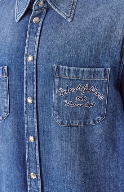 Джинсовая рубашка DOLCE & GABBANA синего цвета по цене 126000 руб., арт. G5MQ8Z/G8MK5, фото 5 Джинсовая рубашка DOLCE & GABBANA, арт. G5MQ8Z/G8MK5, фото 5