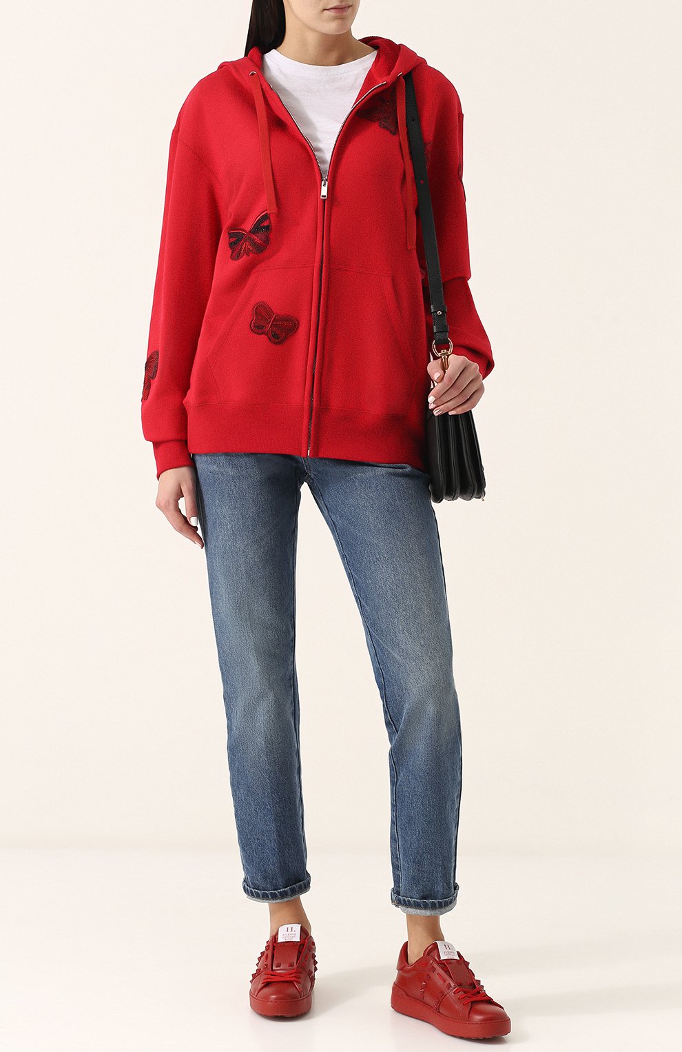 Кардиган на молнии с капюшоном и отделкой в виде бабочек VALENTINO, арт. PB3MF04N/3V2, фото 2