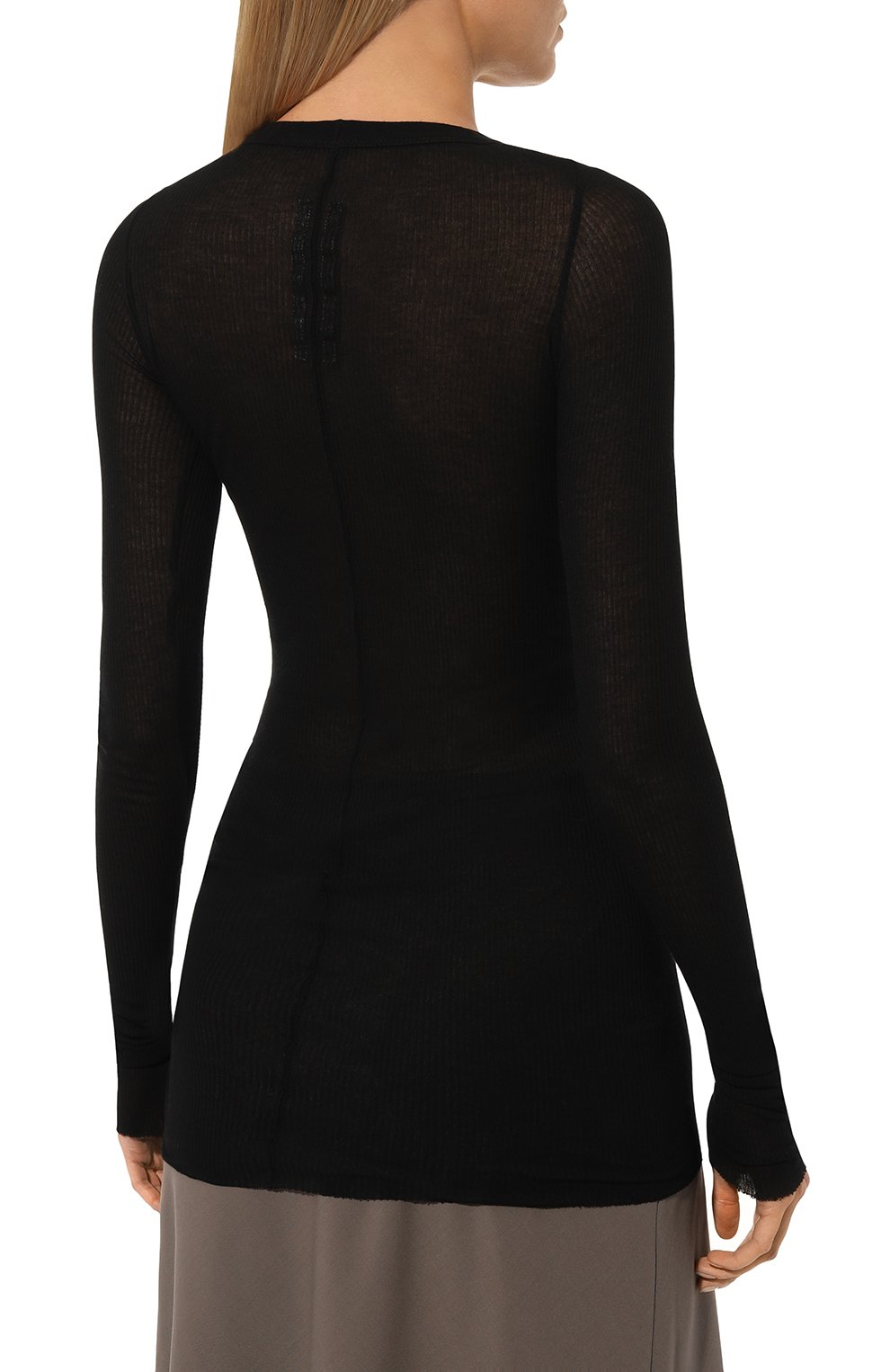 Пуловер из вискозы и шелка RICK OWENS черного цвета по цене 39050 руб., арт. RP02C1202/RC, фото 4 Пуловер из вискозы и шелка RICK OWENS, арт. RP02C1202/RC, фото 4