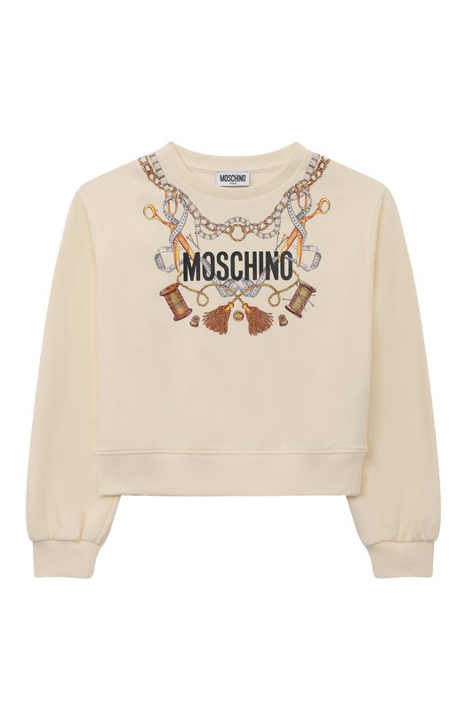 

Хлопковый свитшот Moschino, Кремовый