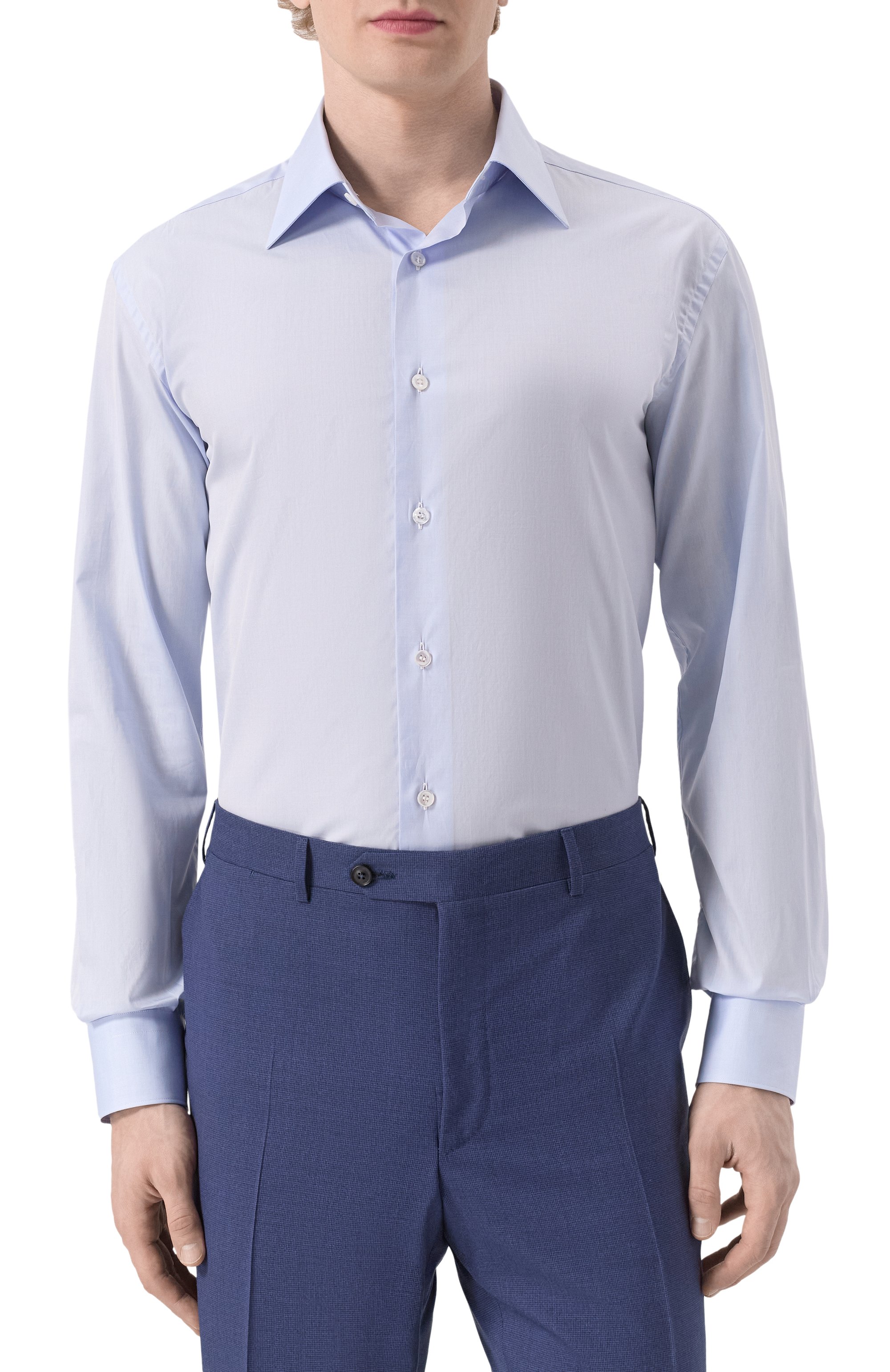 Хлопковая сорочка BRIONI голубого цвета по цене 176500 руб., арт. RCB40M/P90C3, фото 3 Хлопковая сорочка BRIONI, арт. RCB40M/P90C3, фото 3