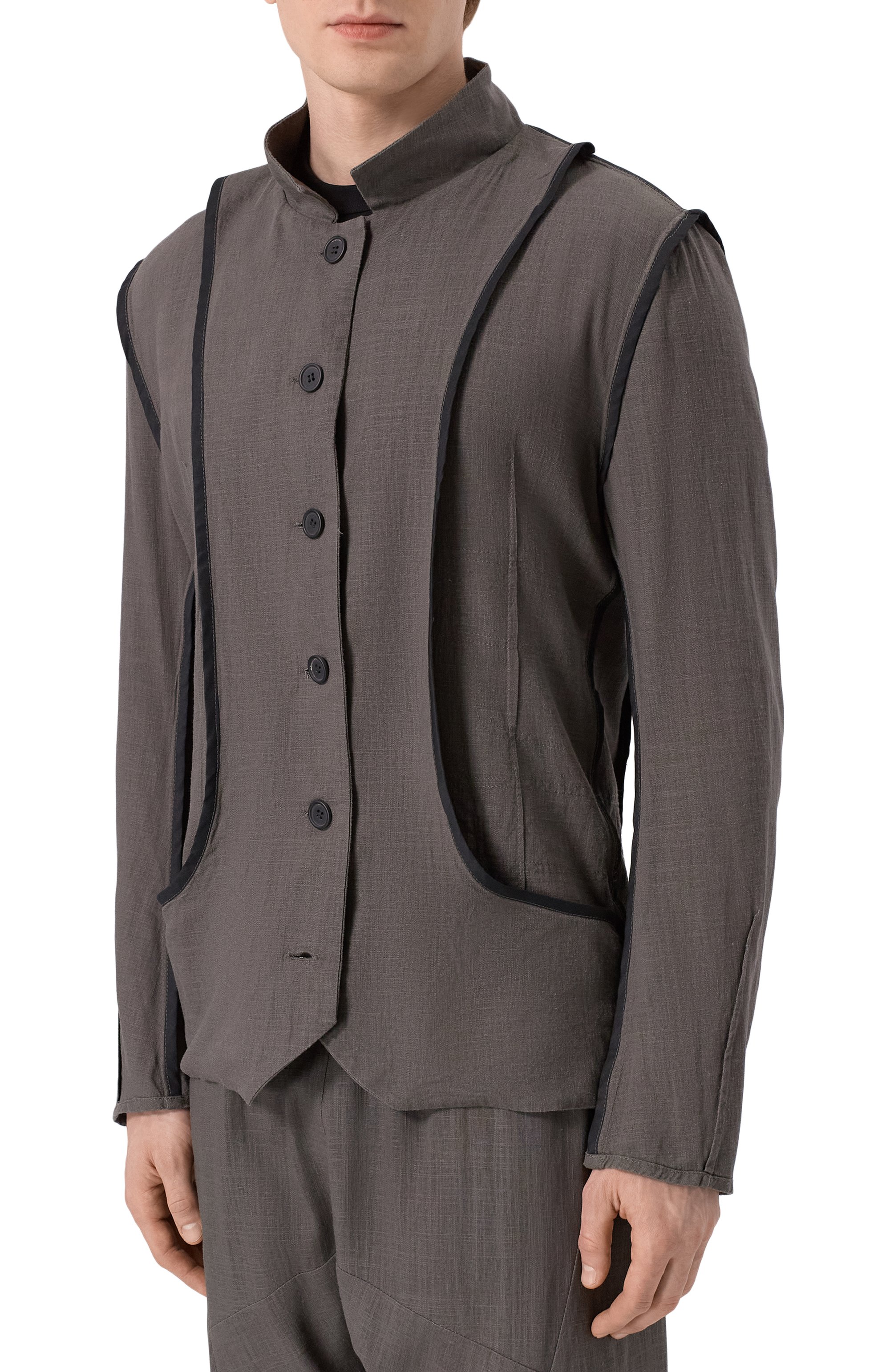 Двусторонний пиджак из вискозы и льна 139DEC, арт. SUT617-GRE, фото 6