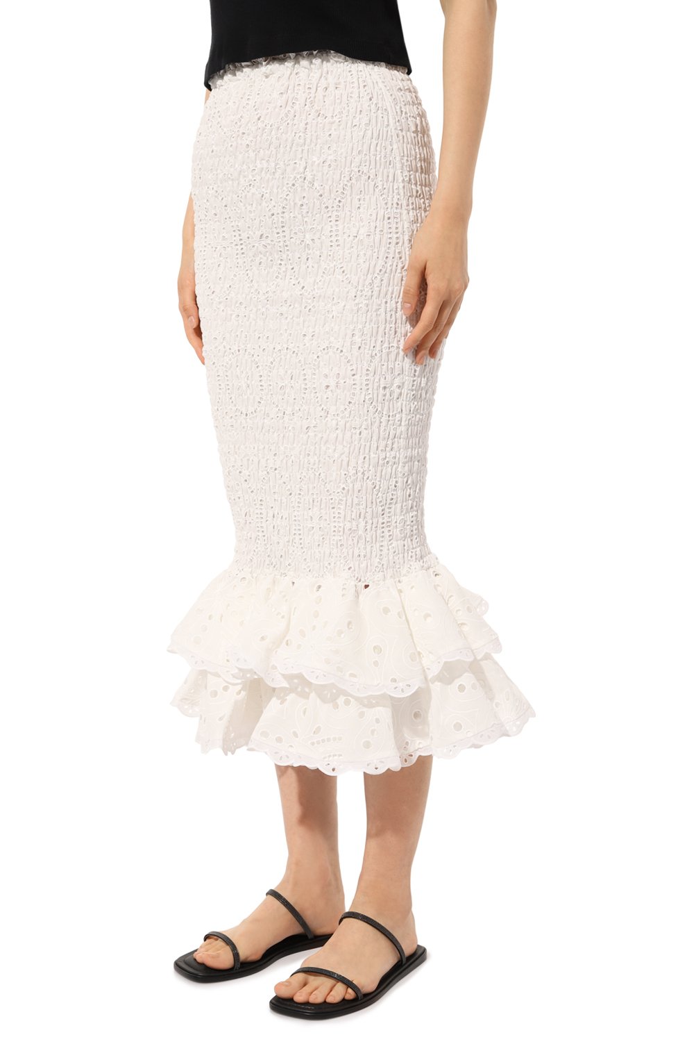 Хлопковая юбка CHARO RUIZ IBIZA белого цвета по цене 65100 руб., арт. 233404, фото 3 Хлопковая юбка CHARO RUIZ IBIZA, арт. 233404, фото 3