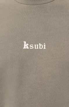 Мужской хлопковый свитшот KSUBI серого цвета, арт. MPF23FL008 | Фото 5 (Рукава: Длинные; Длина (для топов): Стандартные; Принт: С принтом; Мужское Кросс-КТ: свитшот-одежда; Материал сплава: Проставлено; Материал внешний: Хлопок; Стили: Спорт-шик; Драгоценные камни: Проставлено)