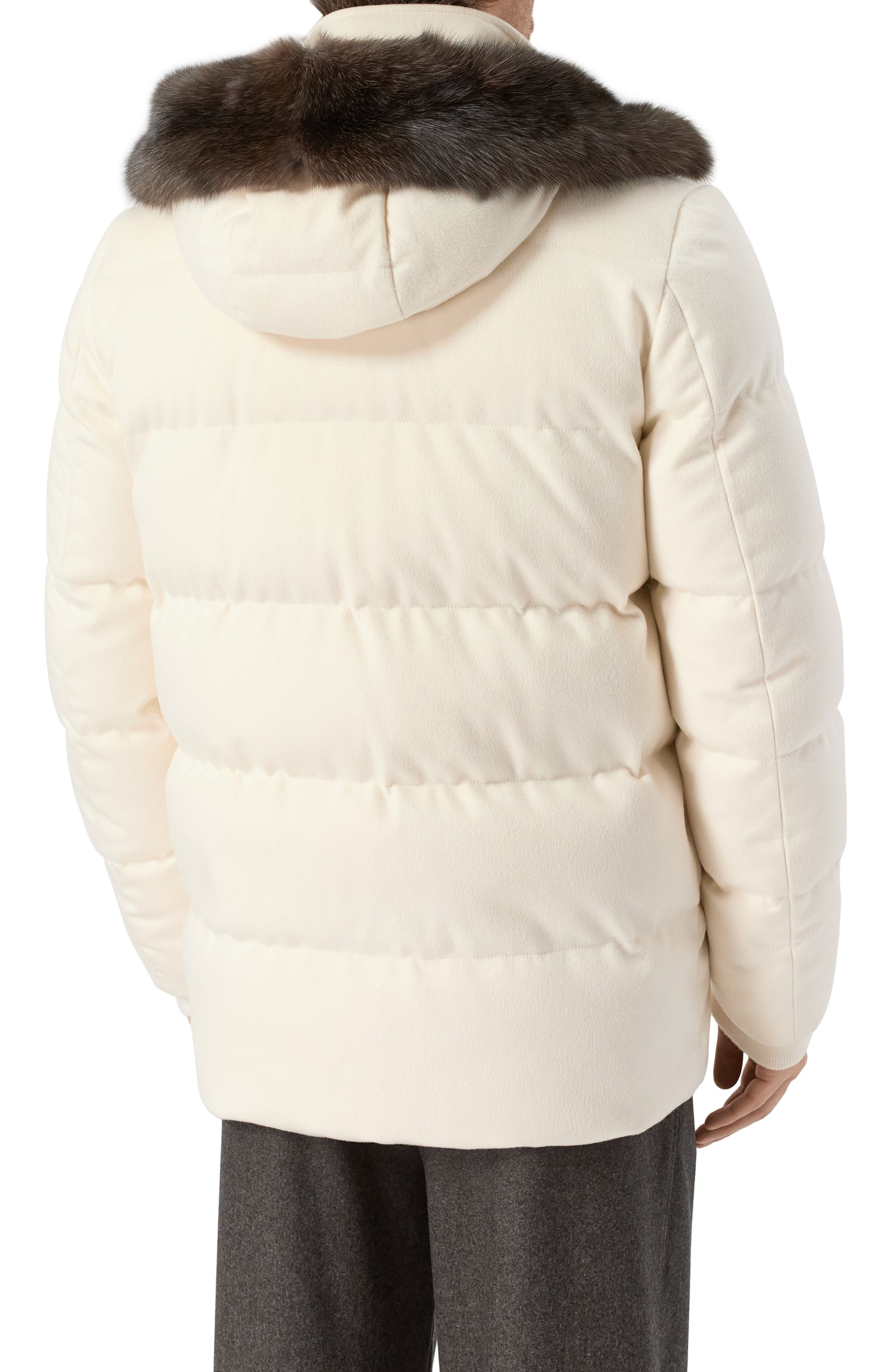 Кашемировый пуховик с отделкой из соболя MVST, арт. FTEKB-ES2915-2SB/LC1664, фото 4