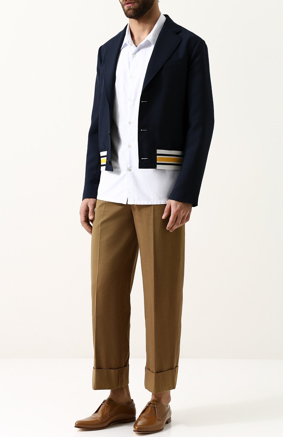 Укороченный пиджак LOEWE темно-синего цвета по цене 99150 руб., арт. H2188061PA, фото 2 Укороченный пиджак LOEWE, арт. H2188061PA, фото 2