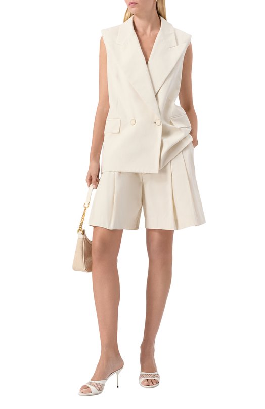 Хлопковые шорты Nina Ricci 25PCPA010/C01086 Кремовый  25PCPA010/C01086 Фото 2