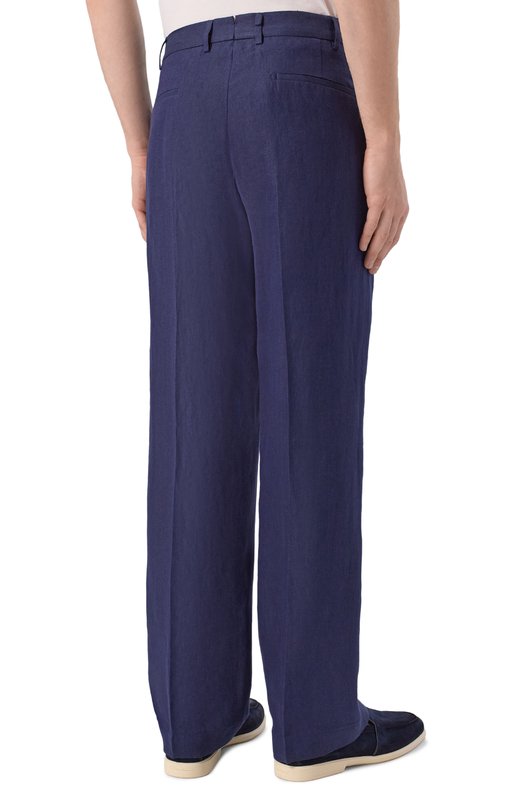 Льняные брюки Andrea Campagna LUCAN0 ELAX/AN1801 Синий  LUCAN0 ELAX/AN1801 Фото 4