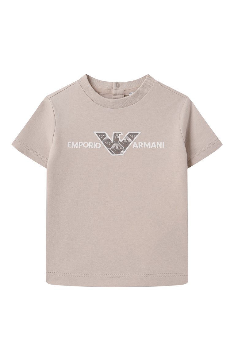 Детский комплект из трех футболок EMPORIO ARMANI бежевого цвета, арт. EB000380/AF13913 | Фото 3 (Нос: Не проставлено; Кросс-КТ НВ: Футболка; Материал внешний: Хлопок; Автоматизация состава: Проставлено; Ростовка одежда: 6 мес | 68 см, 3 мес | 62 см, 9 мес | 74 см, 24 мес | 92 см, 12 мес | 80 см, 36 мес | 98 см)
