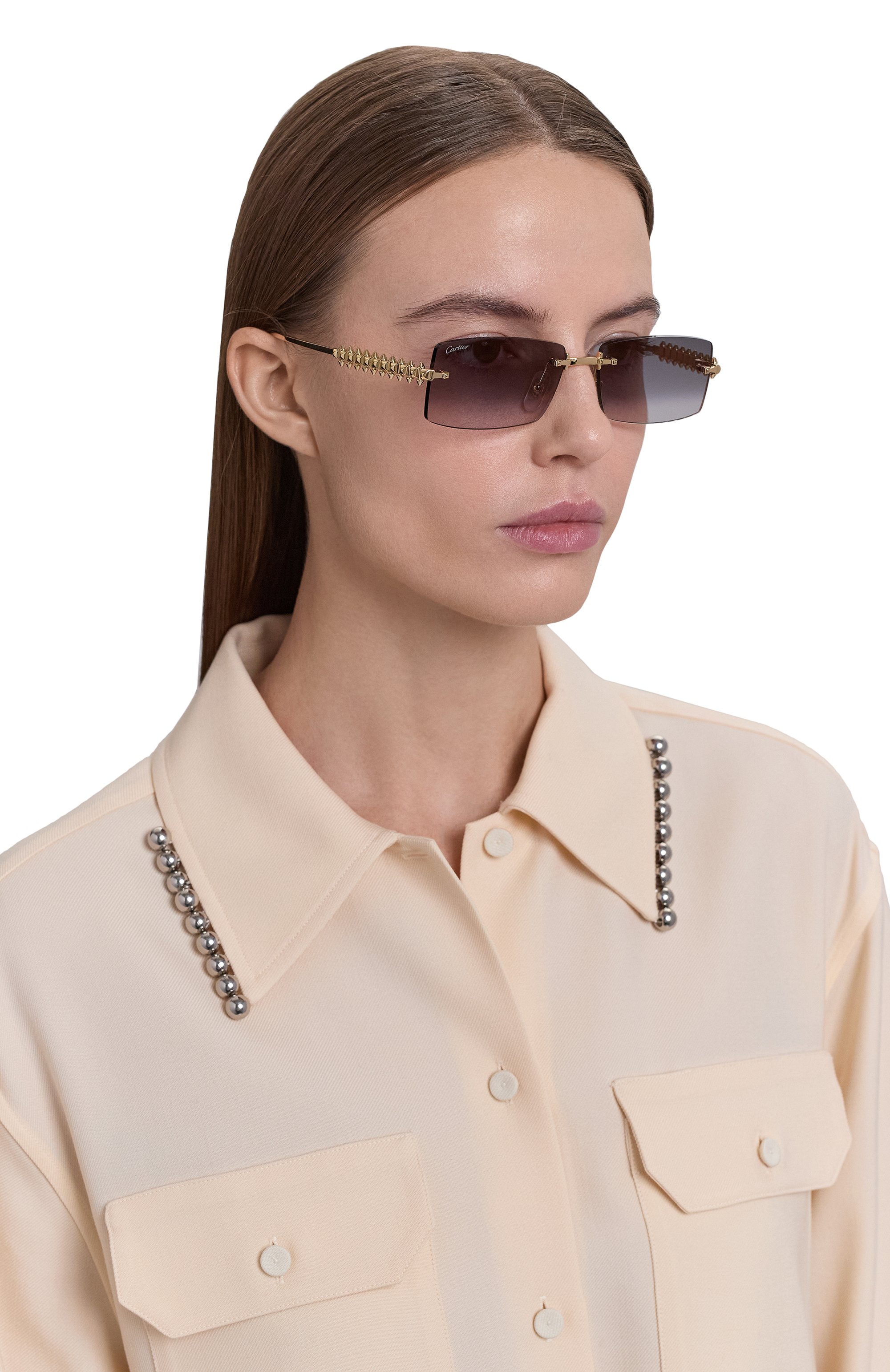 Солнцезащитные очки CARTIER серого цвета по цене 294500 руб., арт. CT0604S 001, фото 2 Солнцезащитные очки CARTIER, арт. CT0604S 001, фото 2