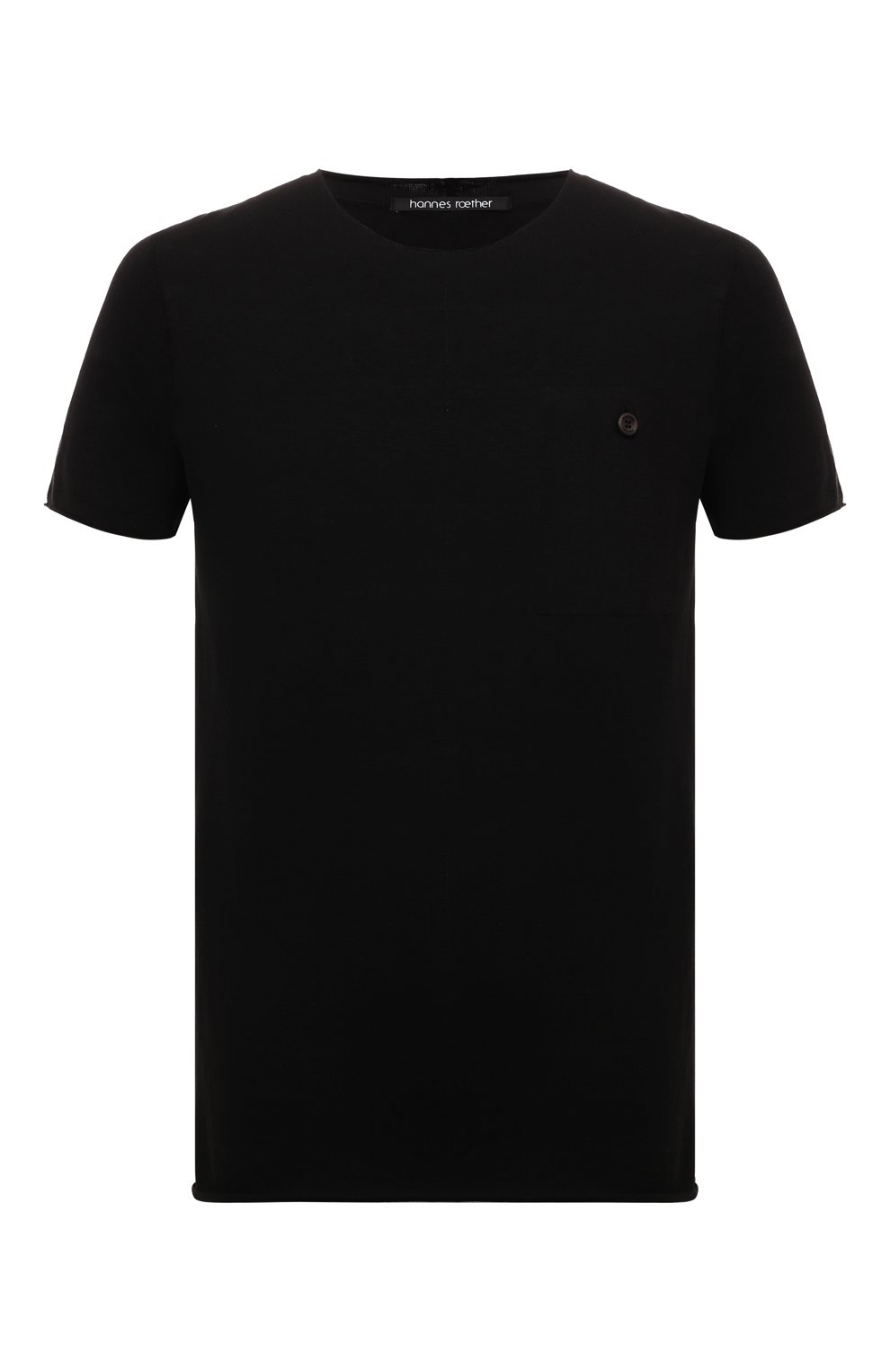 Хлопковая футболка HANNES ROETHER черного цвета по цене 19200 руб., арт. FY15R0RE.100, фото 1 Хлопковая футболка HANNES ROETHER, арт. FY15R0RE.100, фото 1