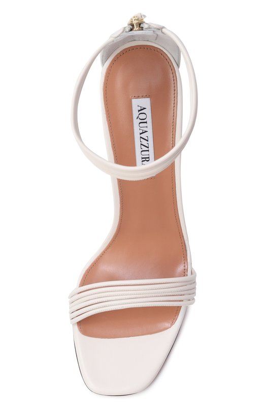 Кожаные босоножки Sway 105 Aquazzura SWYHIGS0-NAP-FFF Белый  SWYHIGS0-NAP-FFF Фото 6