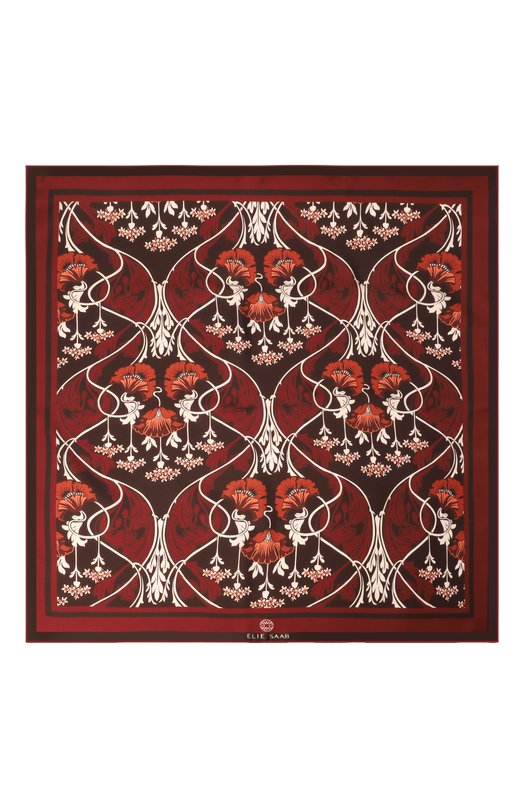 Шелковый платок Elie Saab 710009642F25 Бордовый  710009642F25 Фото 4