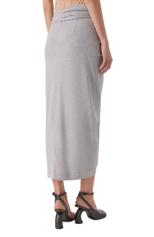 Хлопковая юбка Dries Van Noten 011112-2603-813 Серый  011112-2603-813 Фото 4