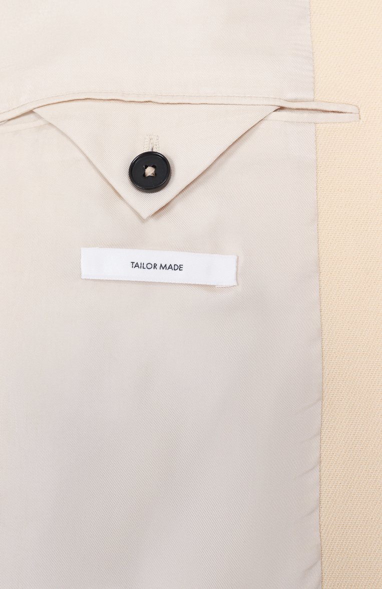Женский шерстяной жакет JIL SANDER бежевого цвета, арт. J01BN0136-J40218 | Фото 7 (Длина (для топов): Стандартные; Материал внешний: Шерсть; Рукава: Длинные; 1-2-бортные: Однобортные; Стили: Кэжуэл; Женское Кросс-КТ: Жакет-одежда; Кросс-КТ: костюм)