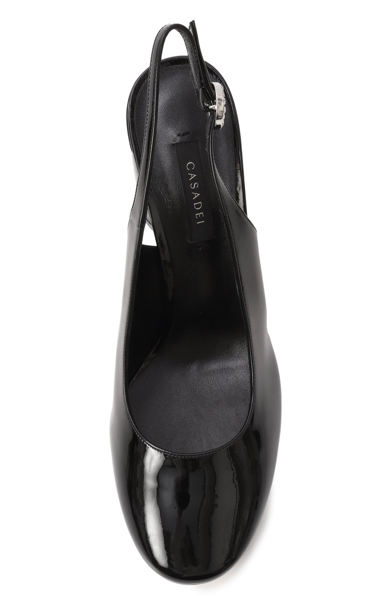 Женские лакированные туфли cleo 80 CASADEI черного цвета, арт. 1G634J0801/C2648 | Фото 6 (Материал внешний: Натуральная кожа; Материал внутренний: Натуральная кожа; Каблук высота: Высокий; Подошва: Плоская; Женское Кросс-КТ: Слингбэки; Каблук тип: Устойчивый)
