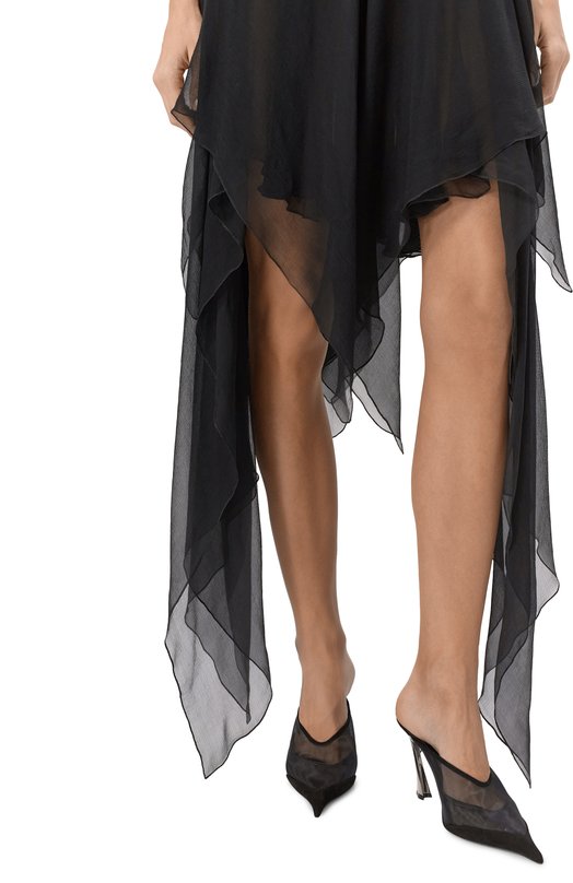 Платье из вискозы и шелка Ann Demeulemeester B0012814/FA611 Чёрный  B0012814/FA611 Фото 5