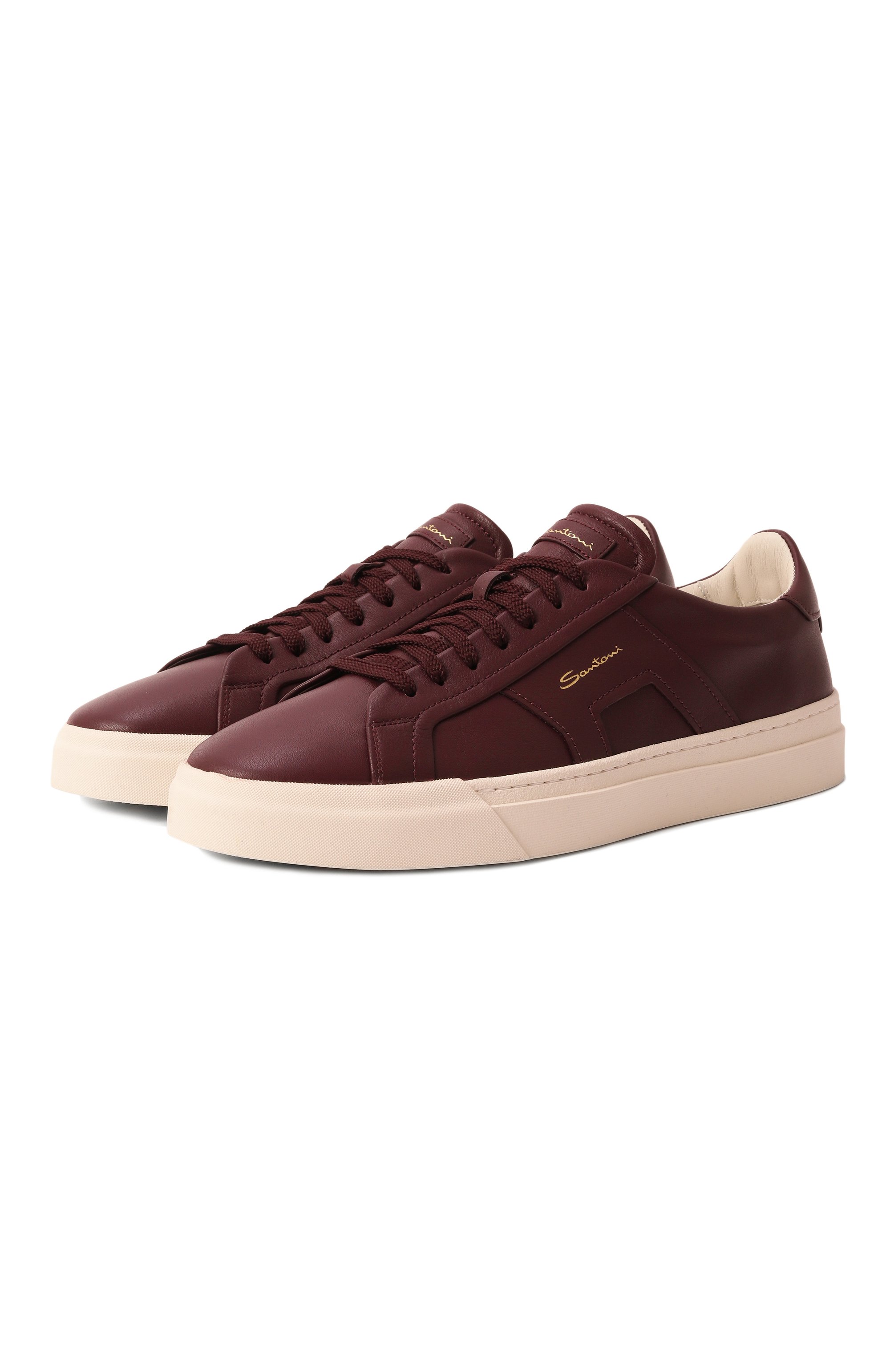 Кожаные кеды gloria SANTONI, арт. MBGG21779PNNGXWH, фото 1