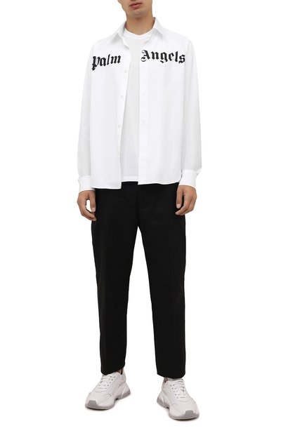Хлопковая рубашка PALM ANGELS белого цвета по цене 46100 руб., арт. PMGA099F21FAB0010110, фото 2 Хлопковая рубашка PALM ANGELS, арт. PMGA099F21FAB0010110, фото 2