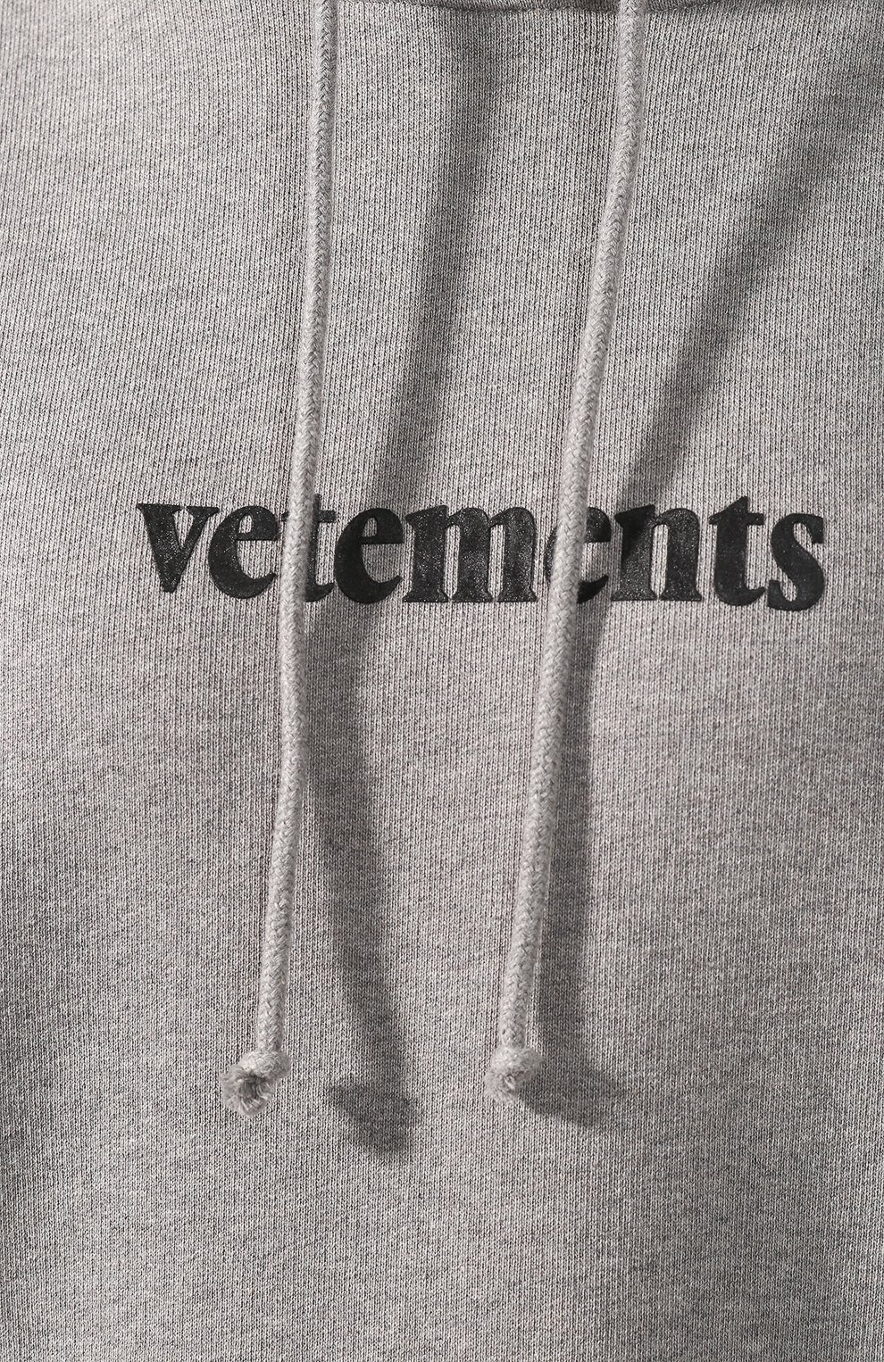 Хлопковое худи VETEMENTS серого цвета по цене 49350 руб., арт. SS20TR311 1620/W/GREY MELANGE, фото 5 Хлопковое худи VETEMENTS, арт. SS20TR311 1620/W/GREY MELANGE, фото 5