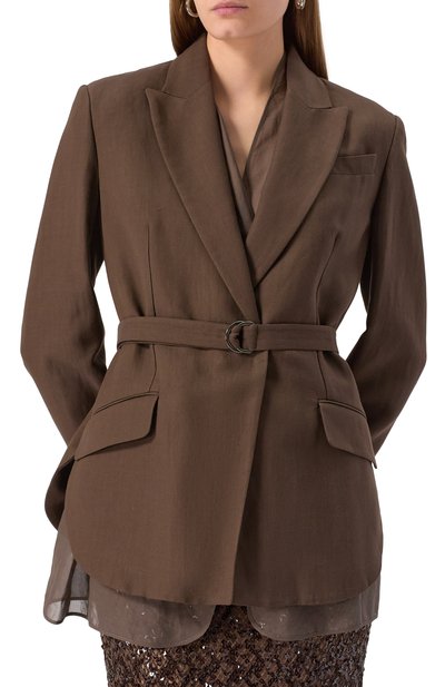 Жакет из вискозы и льна BRUNELLO CUCINELLI, арт. MH1267340, фото 3