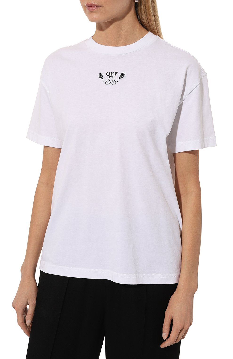 Хлопковая футболка OFF-WHITE, арт. 0WAA089S24JER002, фото 3