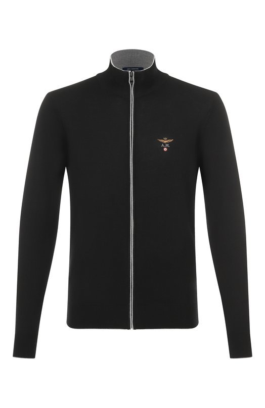 Шерстяной кардиган Aeronautica Militare MA1569UL00415 Чёрный MA1569UL00415