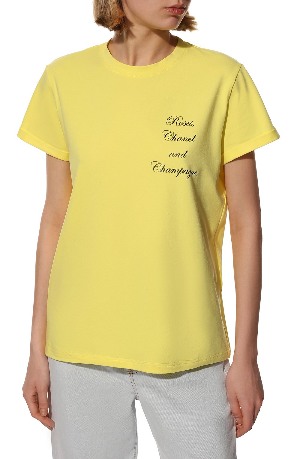 Хлопковая футболка SEVEN LAB желтого цвета по цене 8190 руб., арт. T RCC-019 yellow, фото 3 Хлопковая футболка SEVEN LAB, арт. T RCC-019 yellow, фото 3