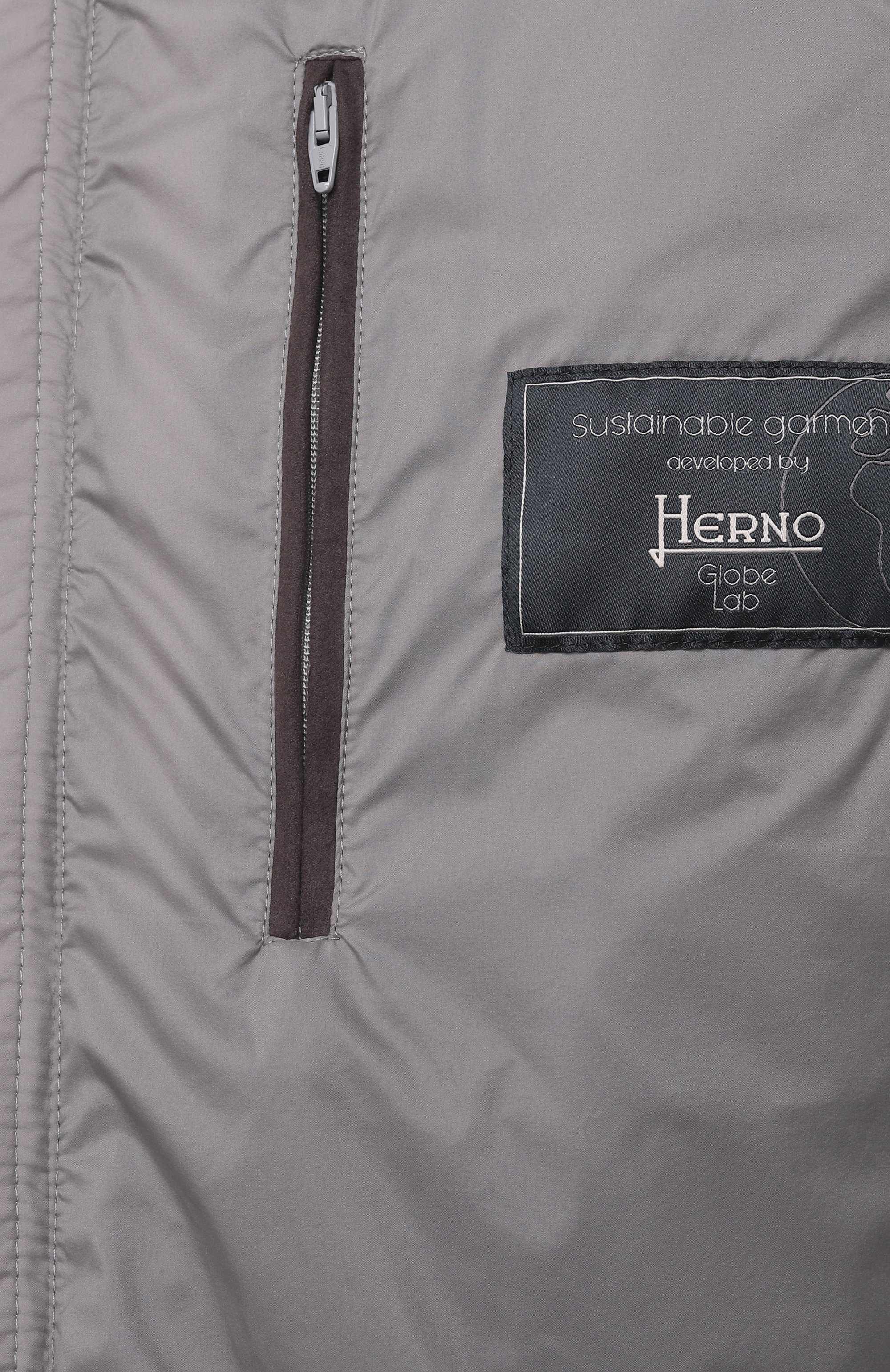 Пуховый бомбер HERNO светло-серого цвета по цене 97700 руб., арт. PI001216U/12456Z, фото 7 Пуховый бомбер HERNO, арт. PI001216U/12456Z, фото 7