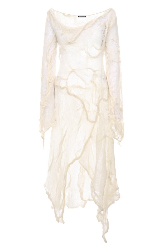 Шерстяное платье Ann Demeulemeester B0013473/KN076 Кремовый B0013473/KN076