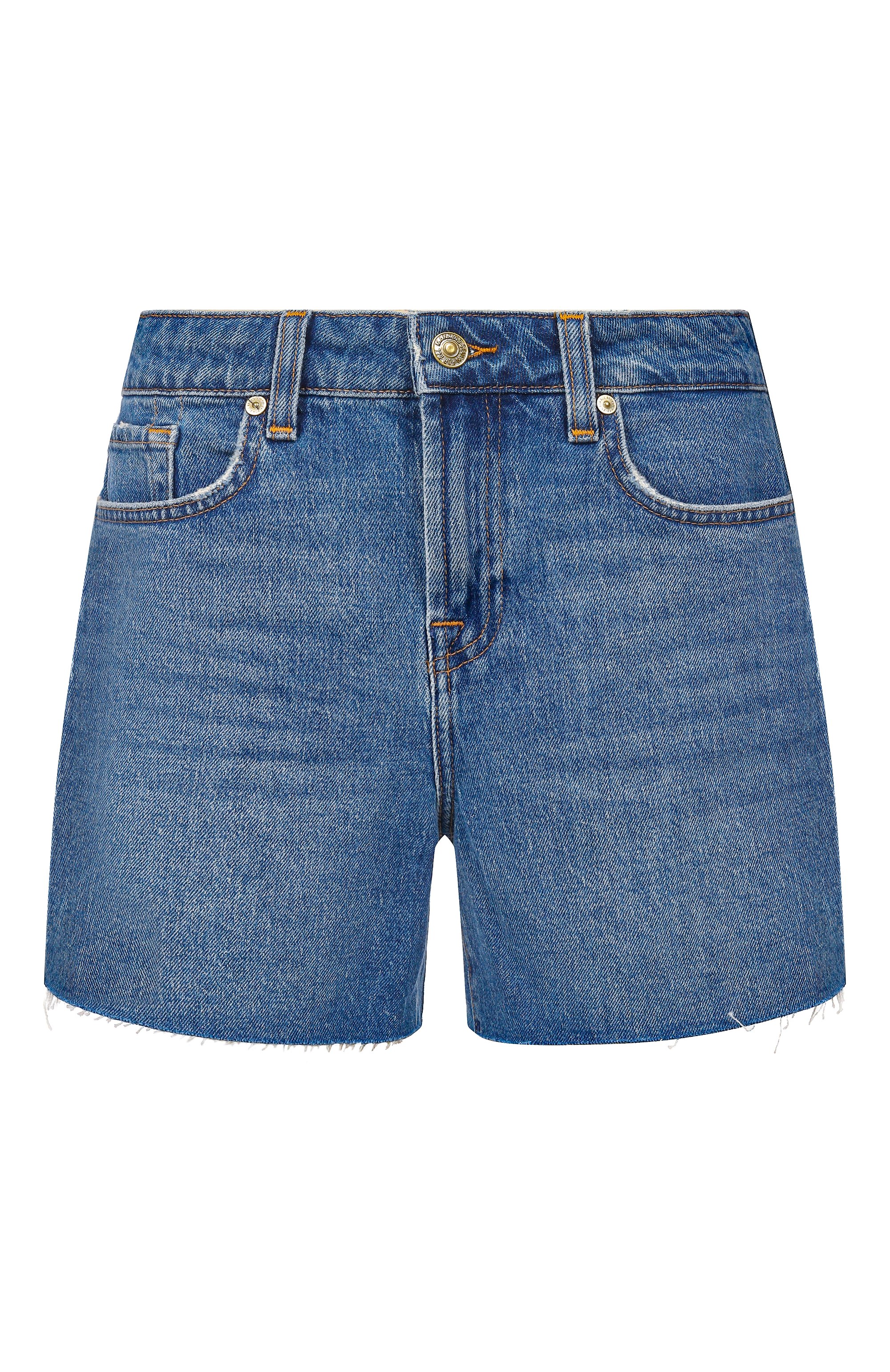 Джинсовые шорты monroe 7 FOR ALL MANKIND синего цвета по цене 21300 руб., арт. 7U900C65-EP1, фото 1 Джинсовые шорты monroe 7 FOR ALL MANKIND, арт. 7U900C65-EP1, фото 1