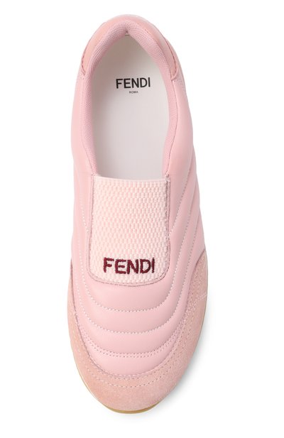 Кожаные кроссовки FENDI светло-розового цвета по цене 49950 руб., арт. JFR550/AWK0, фото 4 Кожаные кроссовки FENDI, арт. JFR550/AWK0, фото 4