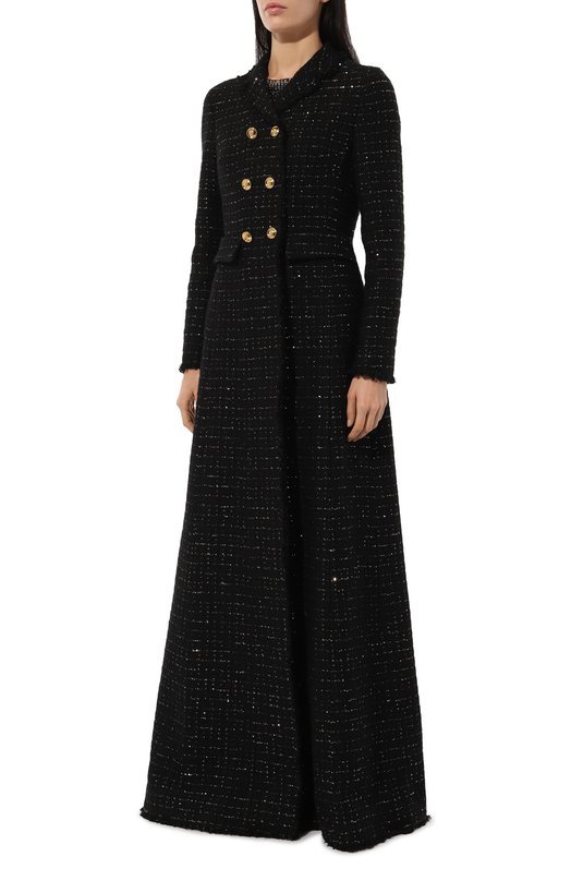 Пальто из хлопка и шерсти Giambattista Valli 24FWPVCA849B-08UBE Чёрный  24FWPVCA849B-08UBE Фото 3
