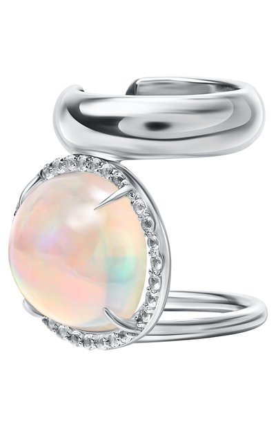 Кафф с опалом и топазами MOONKA серебряного цвета по цене 27300 руб., арт. OPL-925SL-CF00-OPL, фото 3 Кафф с опалом и топазами MOONKA, арт. OPL-925SL-CF00-OPL, фото 3