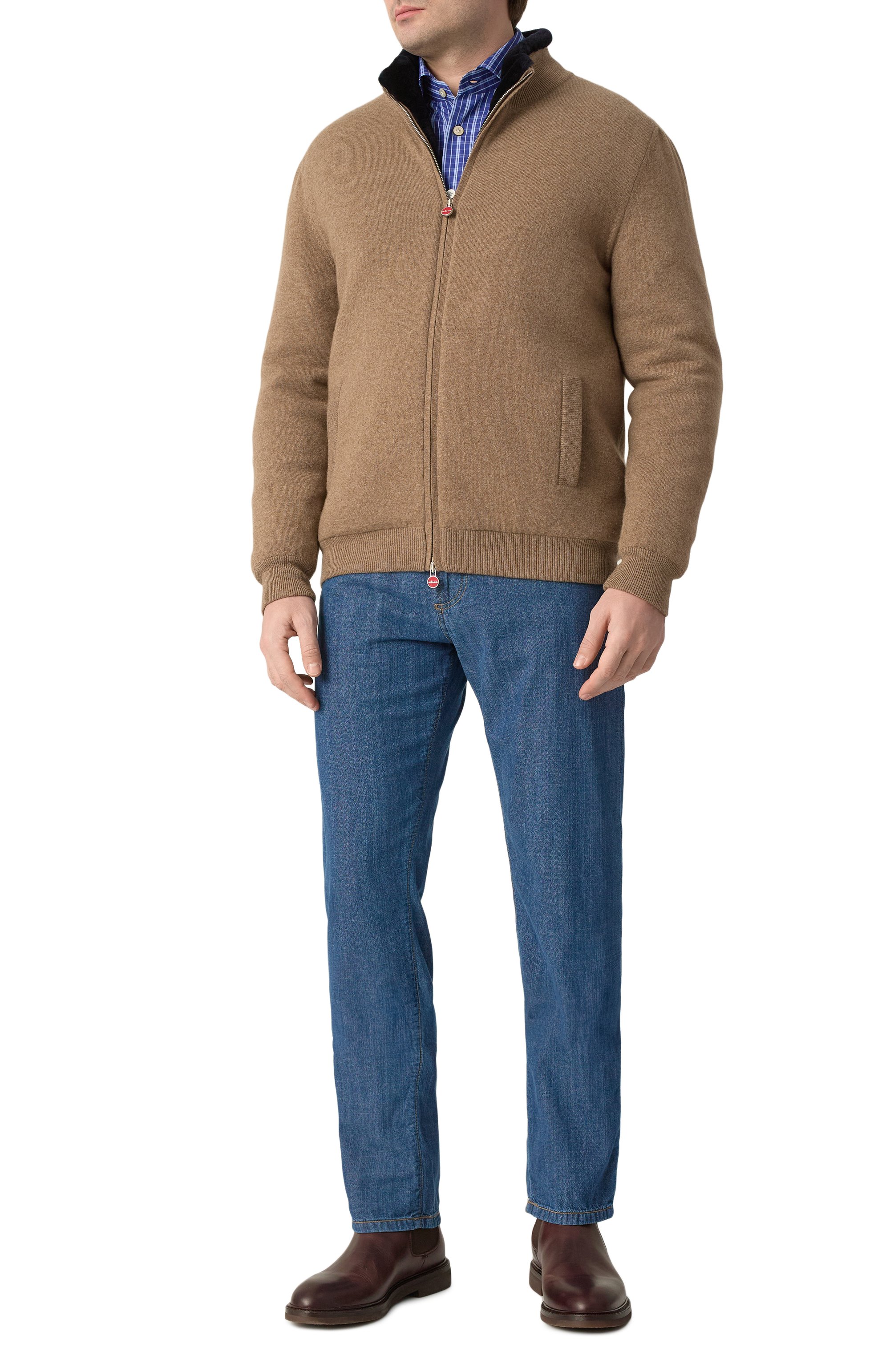 Хлопковая рубашка KITON синего цвета по цене 63600 руб., арт. UCIH0909719, фото 2 Хлопковая рубашка KITON, арт. UCIH0909719, фото 2