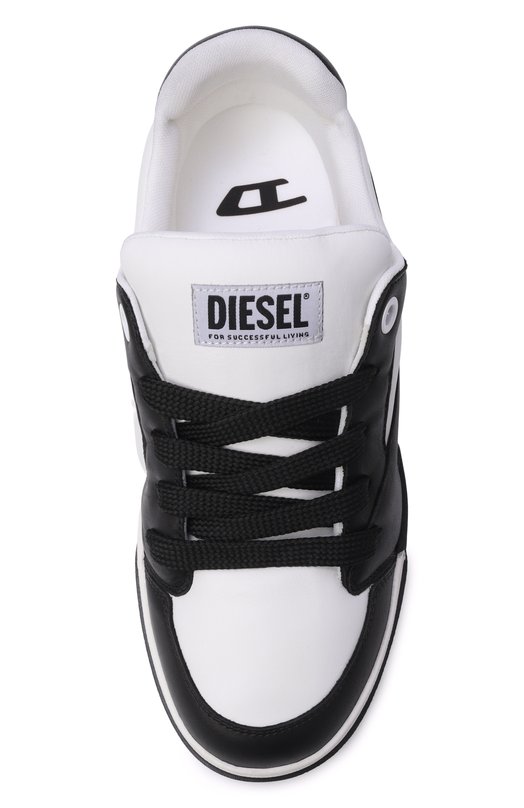 Кожаные кеды S-D-Ollie Diesel Y03796/P7483 Чёрно-белый  Y03796/P7483 Фото 5