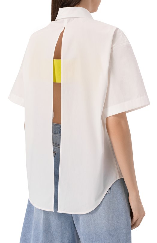 Хлопковая рубашка MSGM 3842MDE07X 257315/257315 Белый  3842MDE07X 257315/257315 Фото 4