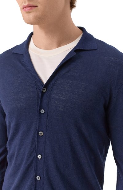 Рубашка изо льна и кашемира FEDELI, арт. 8UE05802, фото 5