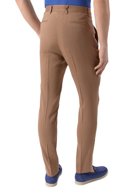 Брюки изо льна и шерсти CORNELIANI светло-коричневого цвета по цене 59600 руб., арт. 254513-2518468, фото 4 Брюки изо льна и шерсти CORNELIANI, арт. 254513-2518468, фото 4