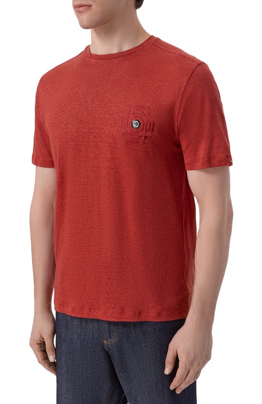 Льняная футболка Stefano Ricci MNH5104070/LN Оранжевый  MNH5104070/LN Фото 3