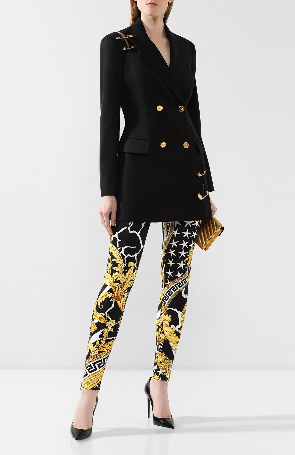 Легинсы с принтом VERSACE разноцветного цвета по цене 105000 руб., арт. A83568/A231040, фото 2 Легинсы с принтом VERSACE, арт. A83568/A231040, фото 2