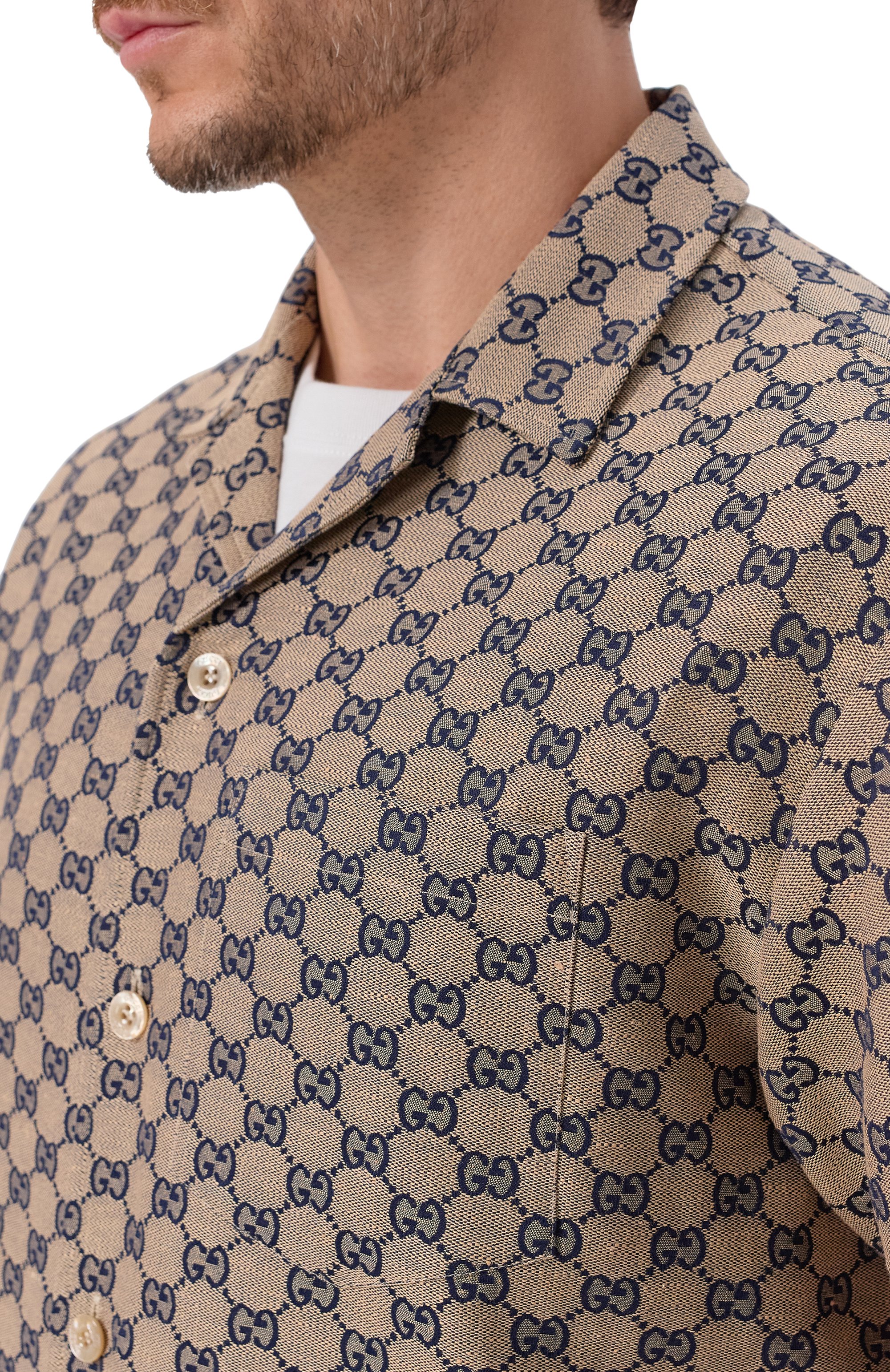 Льняная рубашка GUCCI, арт. 742707/ZAM7G, фото 5