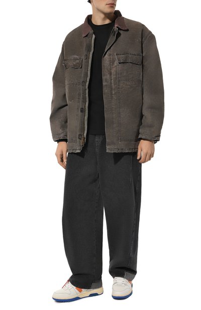 Кожаные кеды out of office OFF-WHITE, арт. 0MIA189S24LEA012, фото 2